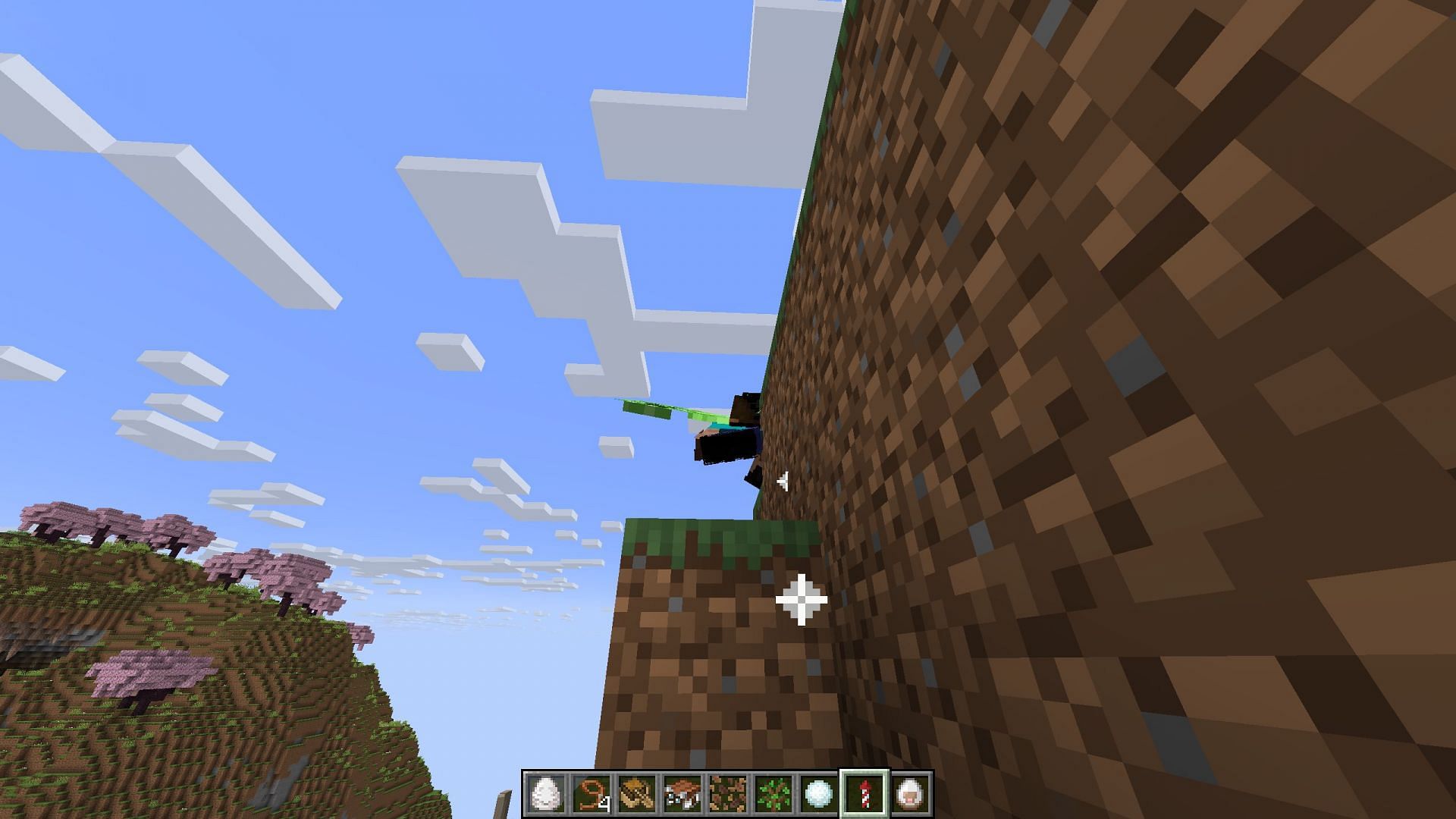 When gliding with elytra, firework rockets will act as a boost even if placed on a block (Image via Sportskeeda Gaming || Mojang Studios)